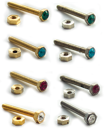 Screws with crystal head